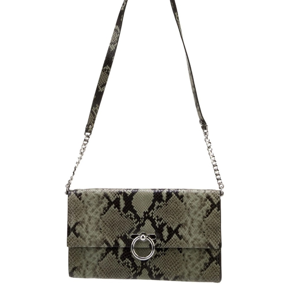 Rebecca Minkoff Jean Chain Link Natural Python Embossed Convertable Clutch NWT